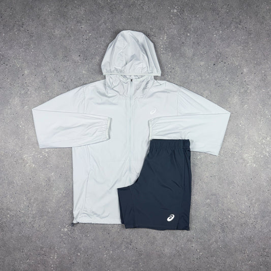 ASICS CORE JACKET SHORTS SET ICE WHITE/GREY