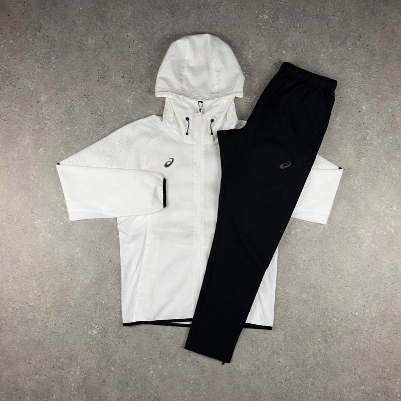 ASICS DISTORTED JACKET PANTS SET WHITE