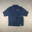 NIKE ELEMENT 1/4 ZIP SHORTS SET THUNDER BLUE