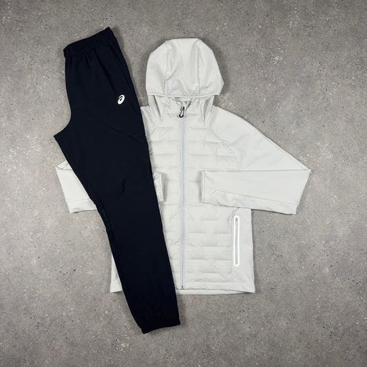 ASICS HYBRID JACKET PANTS SET WHITE/BLACK