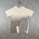 Asics Set Beige, Asics T-shirt + Shorts, EvosportsUK