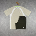 ASICS ROAD T-SHIRT SHORTS SET CREAM/BROWN STONE