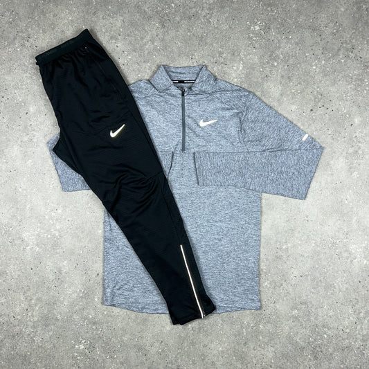 NIKE ELEMENT 1/4 ZIP GREY & BLACK PHENOM PANTS SET