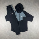 NIKE REPEL WINDRUNNER JACKET PANTS SET BLACK / GREY