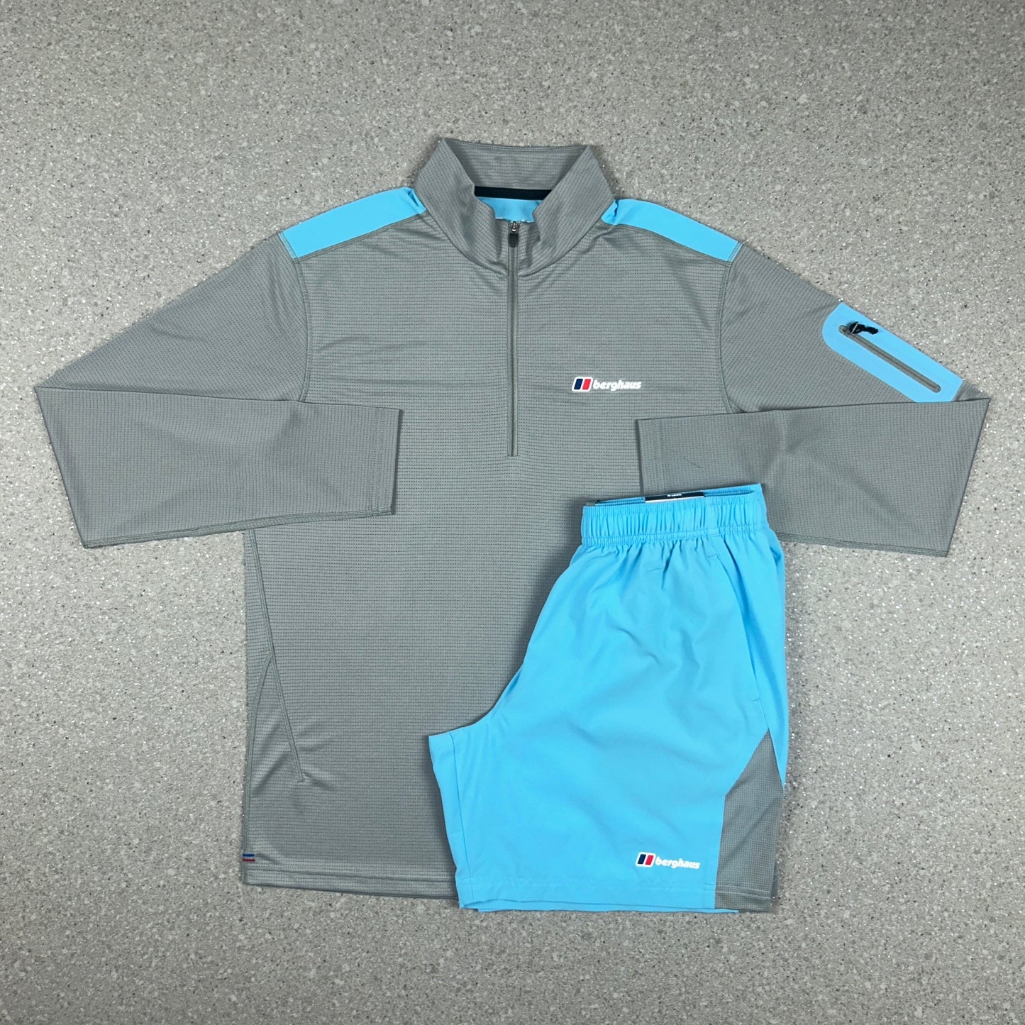BERGHAUS TECH 1/4 ZIP BUNDLE SKY BLUE/GREY