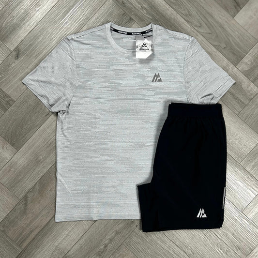 MONTIREX GLITCH SEAMLESS T-SHIRT WHITE/GREY & FLY 2.0 SHORTS