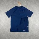 NIKE STRIDE T-SHIRT SHORTS SET MIDNIGHT