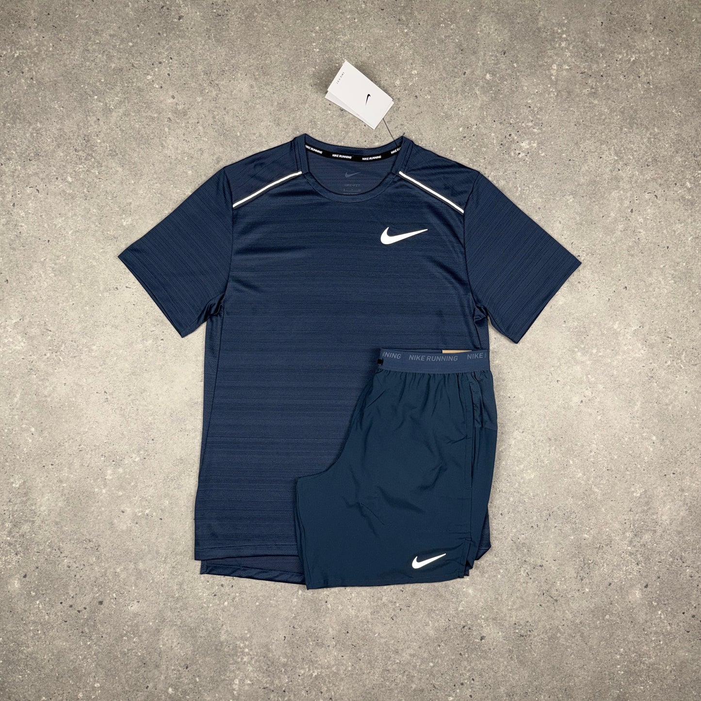 NIKE MILER T-SHIRT SHORTS SET THUNDER BLUE