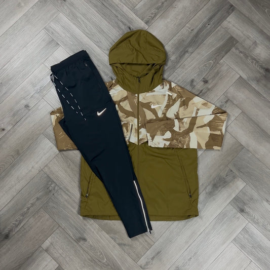 NIKE CAMO WINDRUNNER HAZEL RUSH & NIKE PHENOM ELITE BOTTOMS BLACK SET