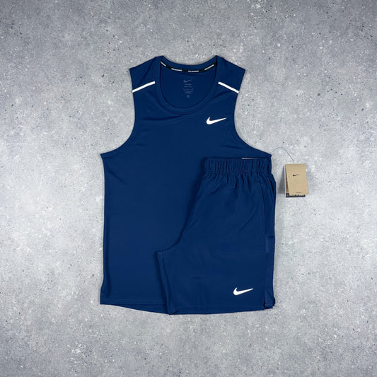 NIKE MILER VEST SHORTS SET MIDNIGHT NAVY