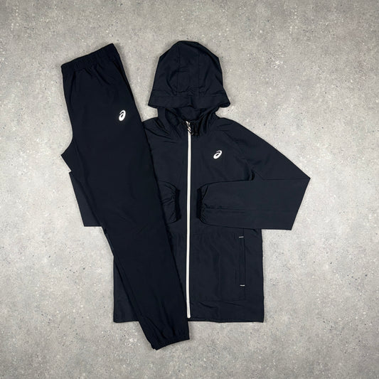 ASICS WOVEN JACKET PANTS SET BLACK