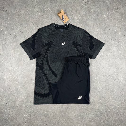 ASICS SEAMLESS T-SHIRT SHORTS SET BLACK