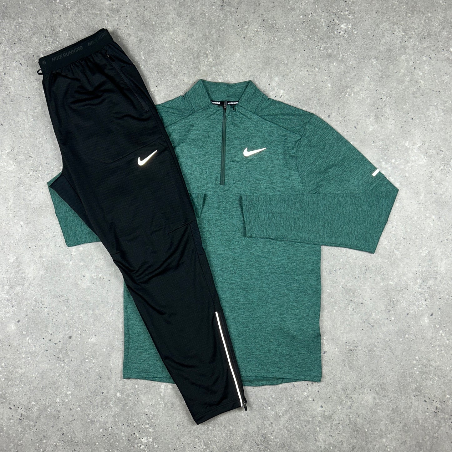 NIKE ELEMENT 1/4 ZIP VINTAGE GREEN