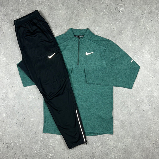 NIKE ELEMENT 1/4 ZIP VINTAGE GREEN & NIKE PHENOM ELITE BOTTOMS SET