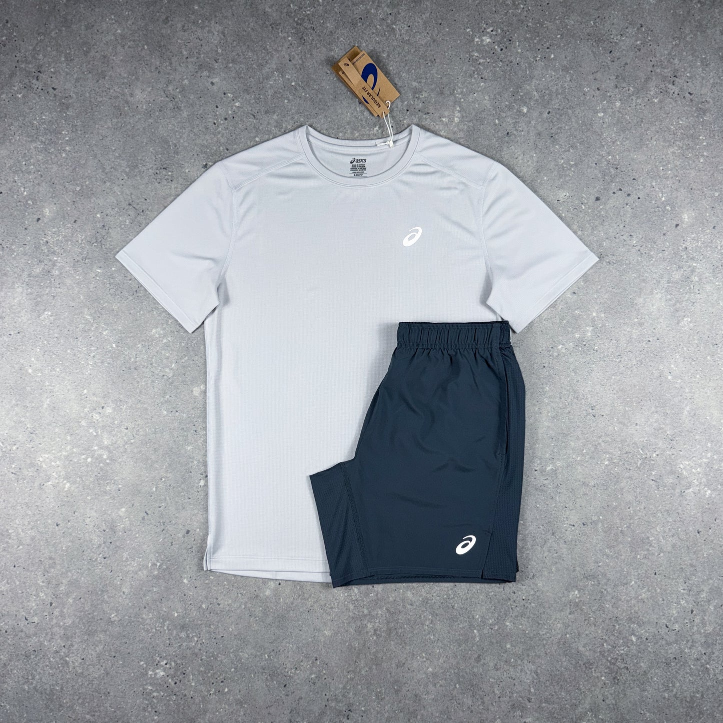 ASICS CORE T-SHIRT SHORTS SET CLOUD WHITE/GREY