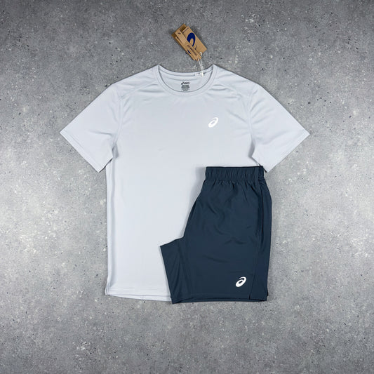 ASICS CORE T-SHIRT SHORTS SET CLOUD WHITE/GREY