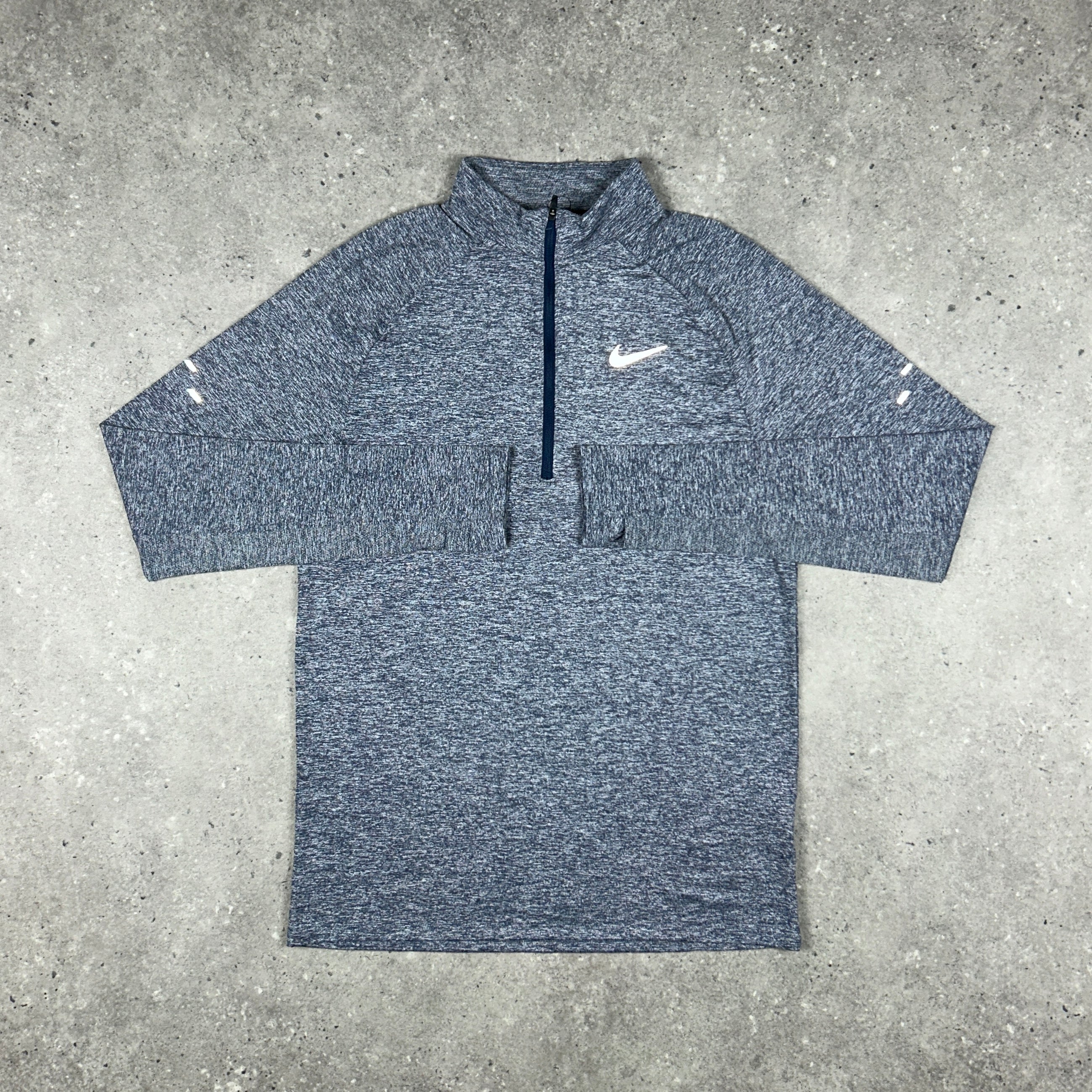 nike element half zip ocean blue