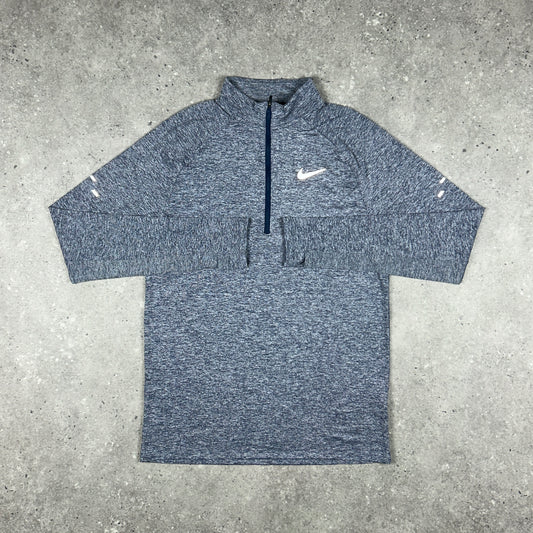 NIKE ELEMENT 1/4 ZIP TOP GREY/NAVY