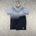 ASICS SEAMLESS T-SHIRT SHORTS SET BLACK