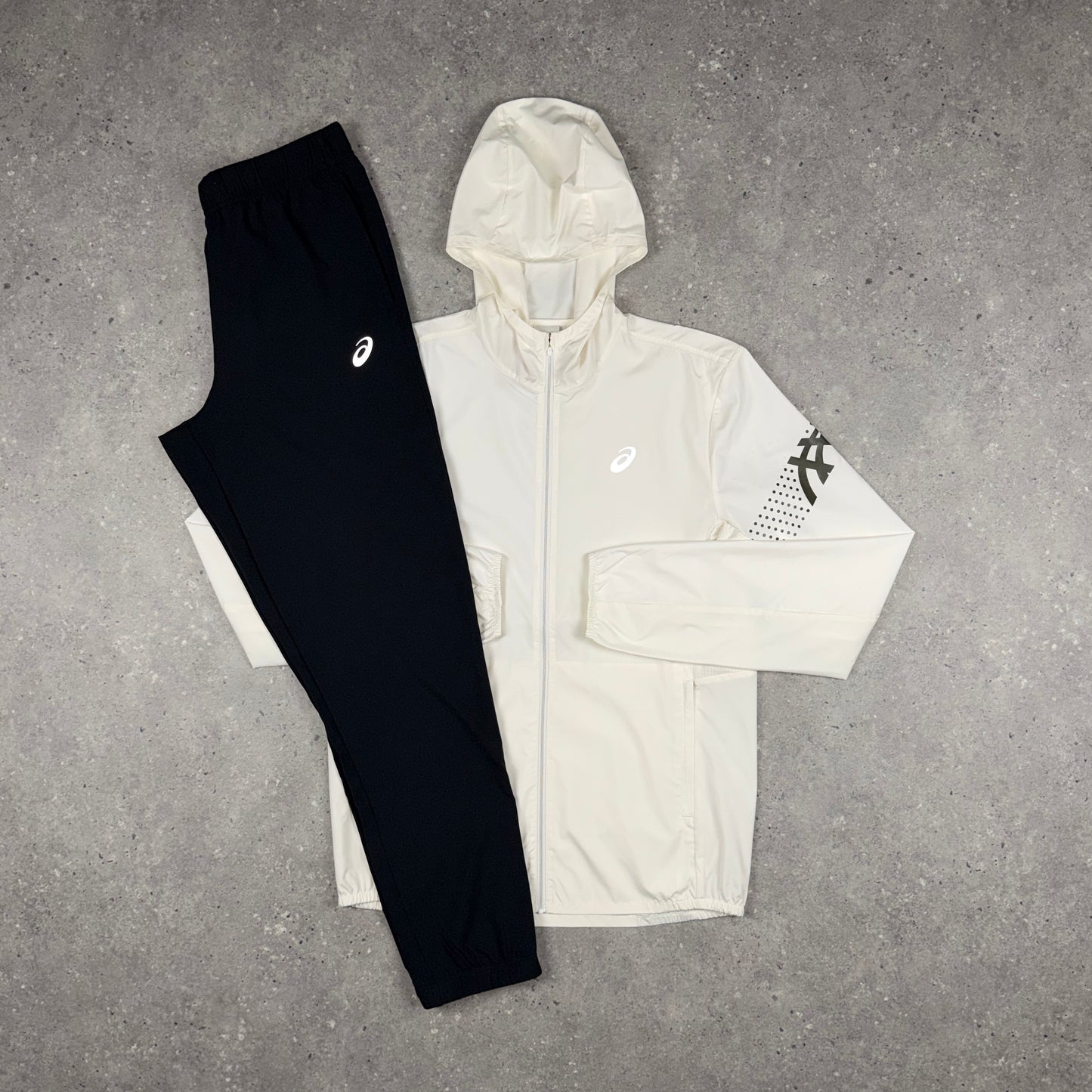 ASICS ICON JACKET PANTS SET CREAM/BLACK
