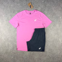 ASICS CORE T-SHIRT SHORTS SET PINK/GREY