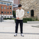 ASICS THERMA 1/4 ZIP PANTS SET CREAM/BLACK
