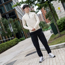ASICS THERMA 1/4 ZIP PANTS SET CREAM/BLACK