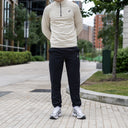 ASICS THERMA 1/4 ZIP PANTS SET CREAM/BLACK