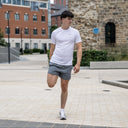 NIKE STRIDE T-SHIRT SHORTS SET WHITE/GREY