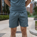 NIKE STRIDE T-SHIRT SHORTS SET MINERAL SLATE