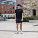 NIKE STRIDE T-SHIRT SHORTS SET BLACK