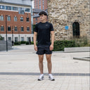 NIKE STRIDE T-SHIRT SHORTS SET BLACK