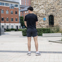 NIKE STRIDE T-SHIRT SHORTS SET BLACK